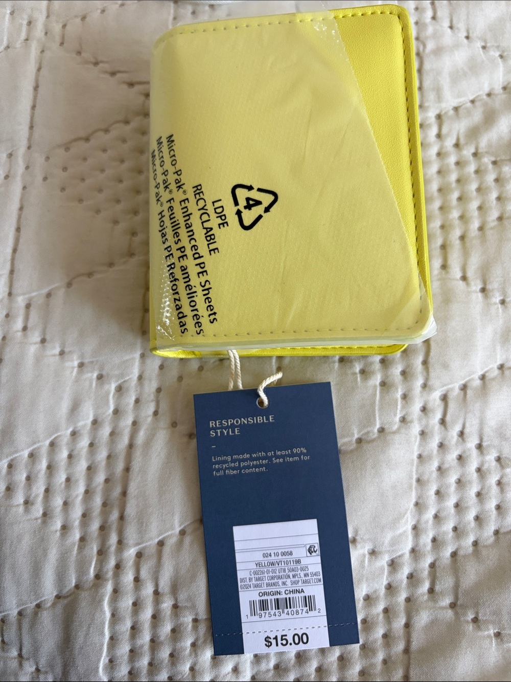 Universal Thread Neon Yellow Mini Card Wallet - Picture 2 of 5